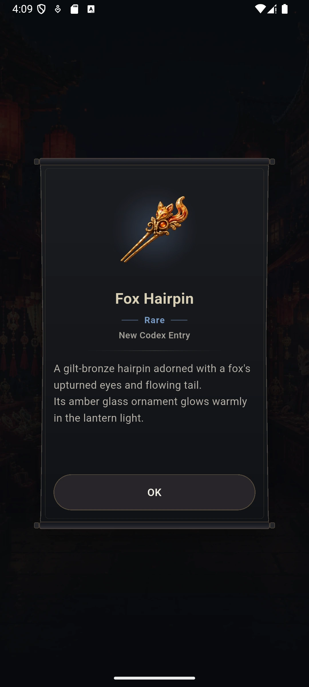 Focus Compendium discovery screen showing a newly discovered collectible item after a completed focus session